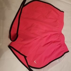 Nike coral/pink girls running shorts-large